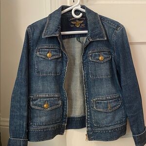 Lauren Ralph Lauren Blue Denim Jacket with Gold Accents
